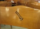 At La Biela, even the seat backs were carved in honour of Fangio. : Arrival, Buenos Aires