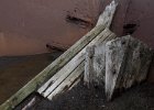 Inside the rusting hulk of a dry dock. : Whalers Bay