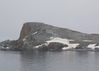 Reddish patches are the penguin colony. : Half Moon Island